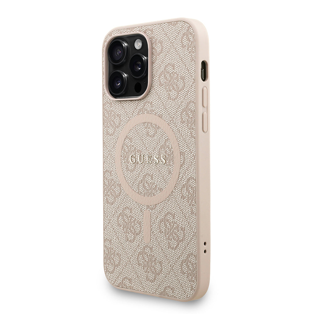iPhone 13 Pro Max Kılıf Guess Orjinal Lisanslı M-safe Şarj Özellikli PU Deri Bilek Askı İpli Yazı Logolu Kılıf