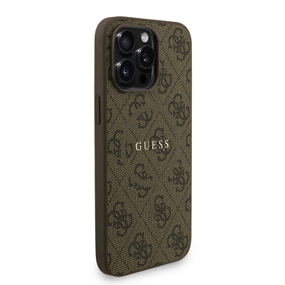 iPhone 13 Pro Max Kılıf Guess Orjinal Lisanslı M-safe Şarj Özellikli PU Deri Bilek Askı İpli Yazı Logolu Kılıf
