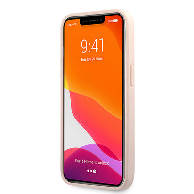 Apple iPhone 13 Pro Max Kılıf Guess Orjinal Lisanslı PU Deri 4G Desenli Metal Büyük 4G ve Yazı Logolu Kapak Gri