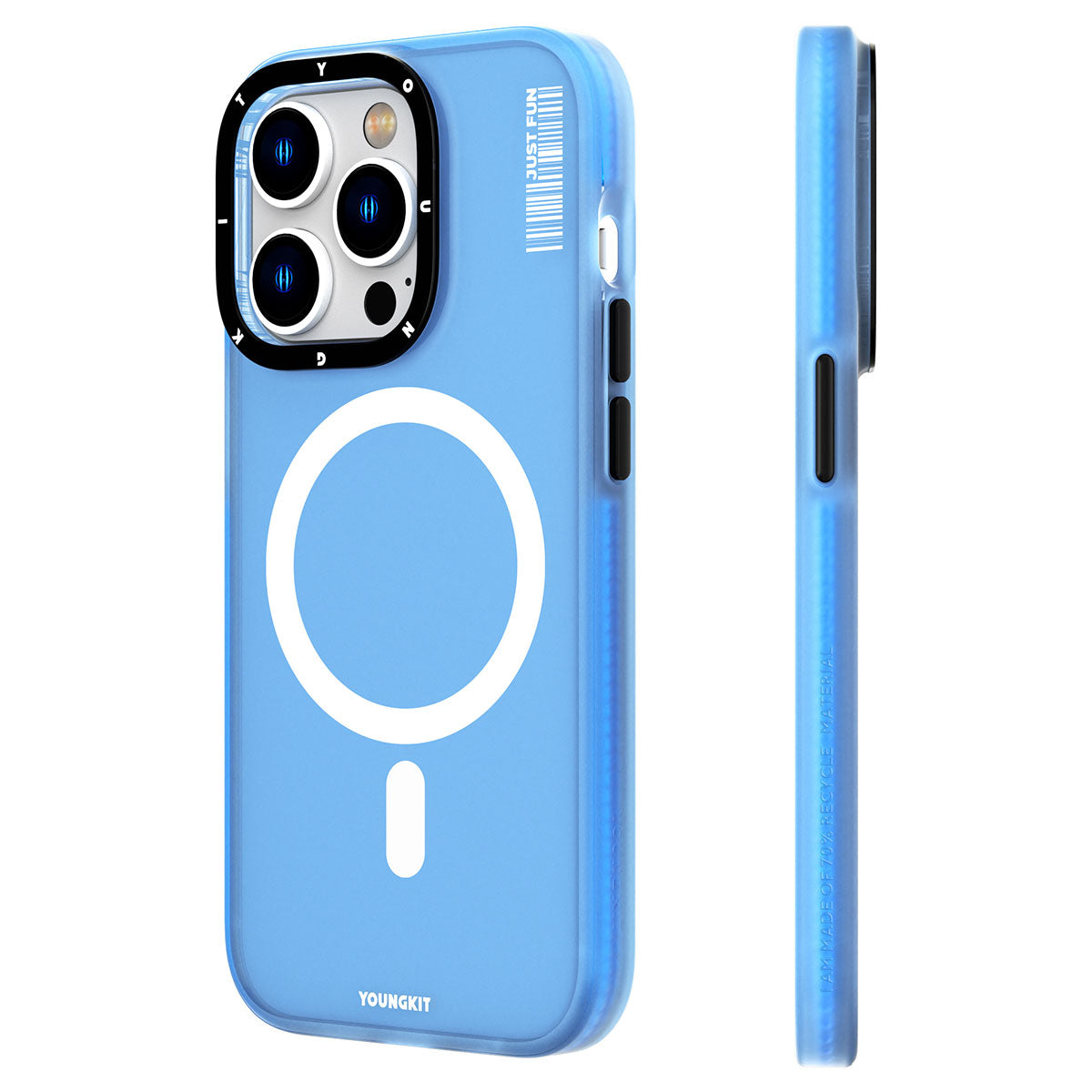 Apple iPhone 13 Pro Max Kılıf Magsafe Şarj Özellikli Youngkit Colored Sand Serisi Kapak Pembe