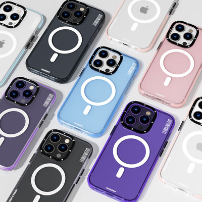 Apple iPhone 13 Pro Max Kılıf Magsafe Şarj Özellikli Youngkit Colored Sand Serisi Kapak Siyah