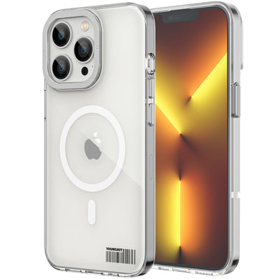 Apple iPhone 13 Pro Max Kılıf Magsafe Şarj Özellikli Youngkit Coloured Glaze Serisi Kapak Mavi