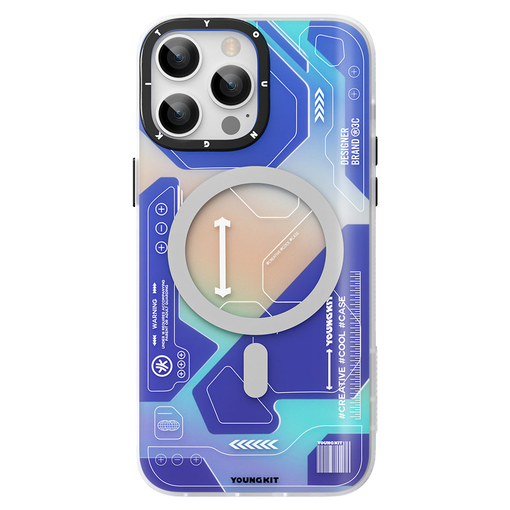 Apple iPhone 13 Pro Max Kılıf Magsafe Şarj Özellikli YoungKit Metaverse Serisi Kapak Turuncu