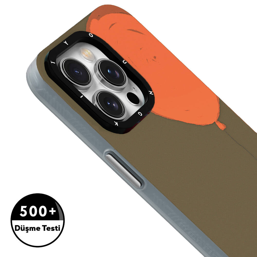 Apple iPhone 13 Pro Max Kılıf Magsafe Şarj Özellikli Youngkit Orange Serisi Flying Balloon Kapak Turuncu