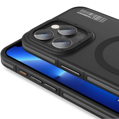 Apple iPhone 13 Pro Max Kılıf Magsafe Şarj Özellikli Youngkit Rock Sand Serisi Kapak Gri
