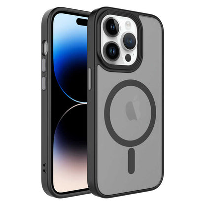 iPhone 13 Pro Max Kılıf Mat Arka Yüzey Wireless Şarj Özellikli Zore Flet M-safe Kılıf