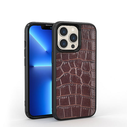 iPhone 13 Pro Max Kılıf Wiwu Croco Pattern Calfskin Orjinal Deri Kılıf