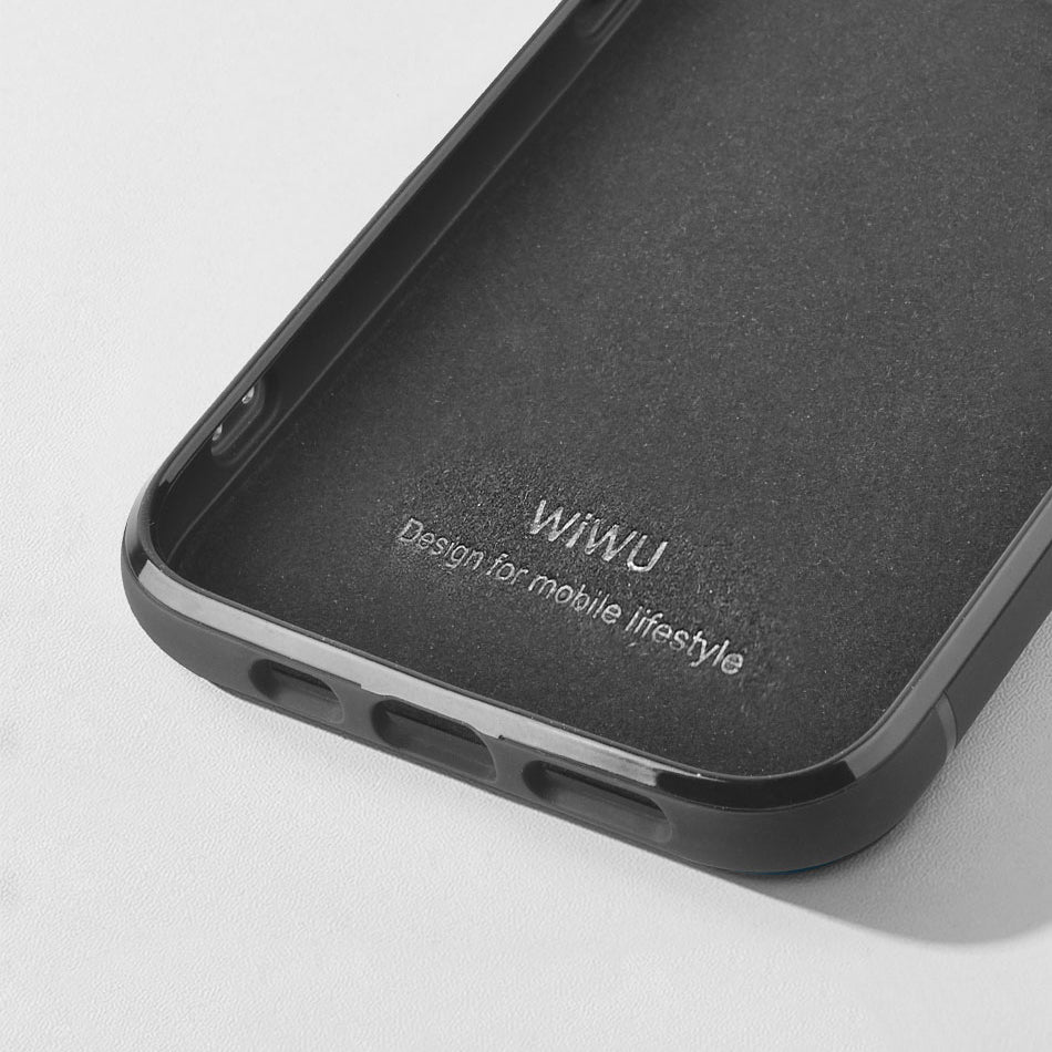 iPhone 13 Pro Max Kılıf Wiwu Genuine Leather Plastic Calfskin Orjinal Deri Kılıf