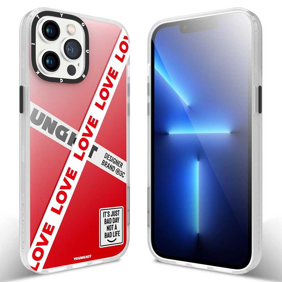 Apple iPhone 13 Pro Max Kılıf YoungKit Holiday Serisi Kapak Kırmızı