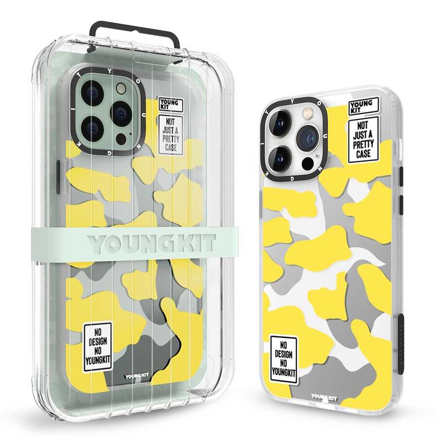 Apple iPhone 13 Pro Max Kılıf YoungKit Kamuflaj Serisi Kapak Mavi