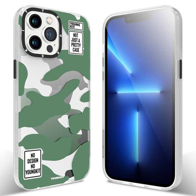 Apple iPhone 13 Pro Max Kılıf YoungKit Kamuflaj Serisi Kapak Mavi