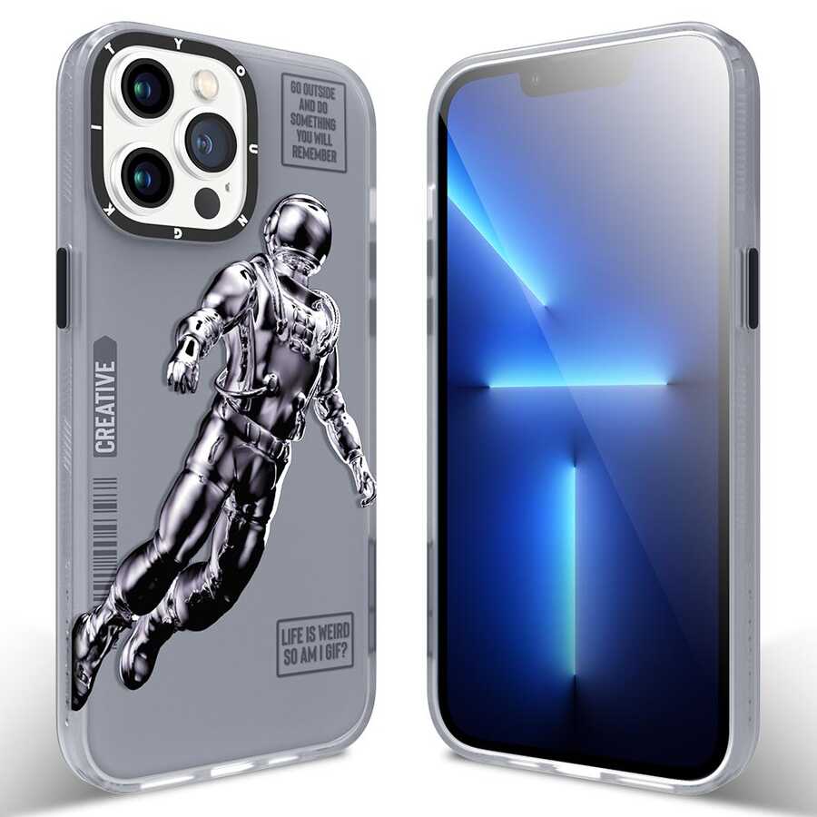 Apple iPhone 13 Pro Max Kılıf YoungKit Klasik Serisi Kapak CL001 Astronaut