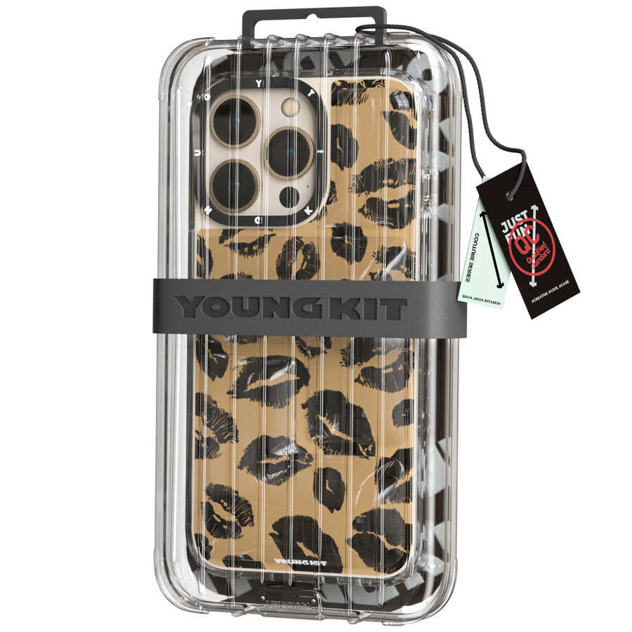 Apple iPhone 13 Pro Max Kılıf YoungKit Leopard Article Serisi Kapak Mavi