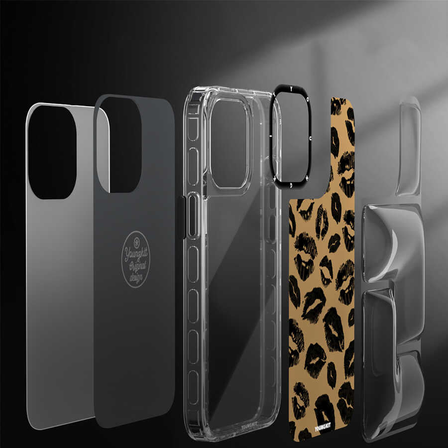 Apple iPhone 13 Pro Max Kılıf YoungKit Leopard Article Serisi Kapak Kahverengi