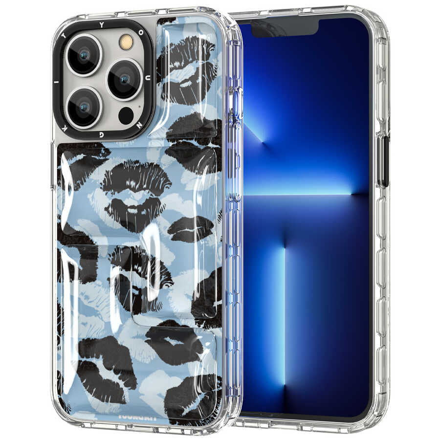 Apple iPhone 13 Pro Max Kılıf YoungKit Leopard Article Serisi Kapak Mavi