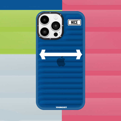 Apple iPhone 13 Pro Max Kılıf YoungKit Luggage FireFly Serisi Kapak Mavi Açık
