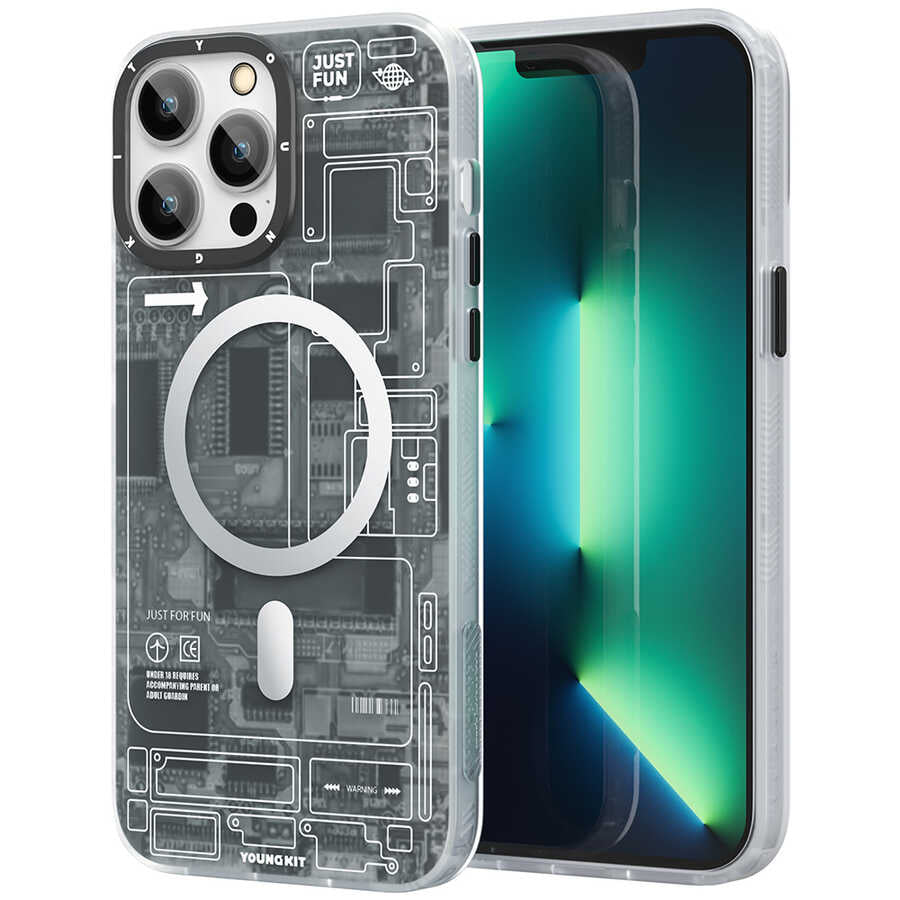 Apple iPhone 13 Pro Max Kılıf YoungKit Technology Serisi Kapak Siyah