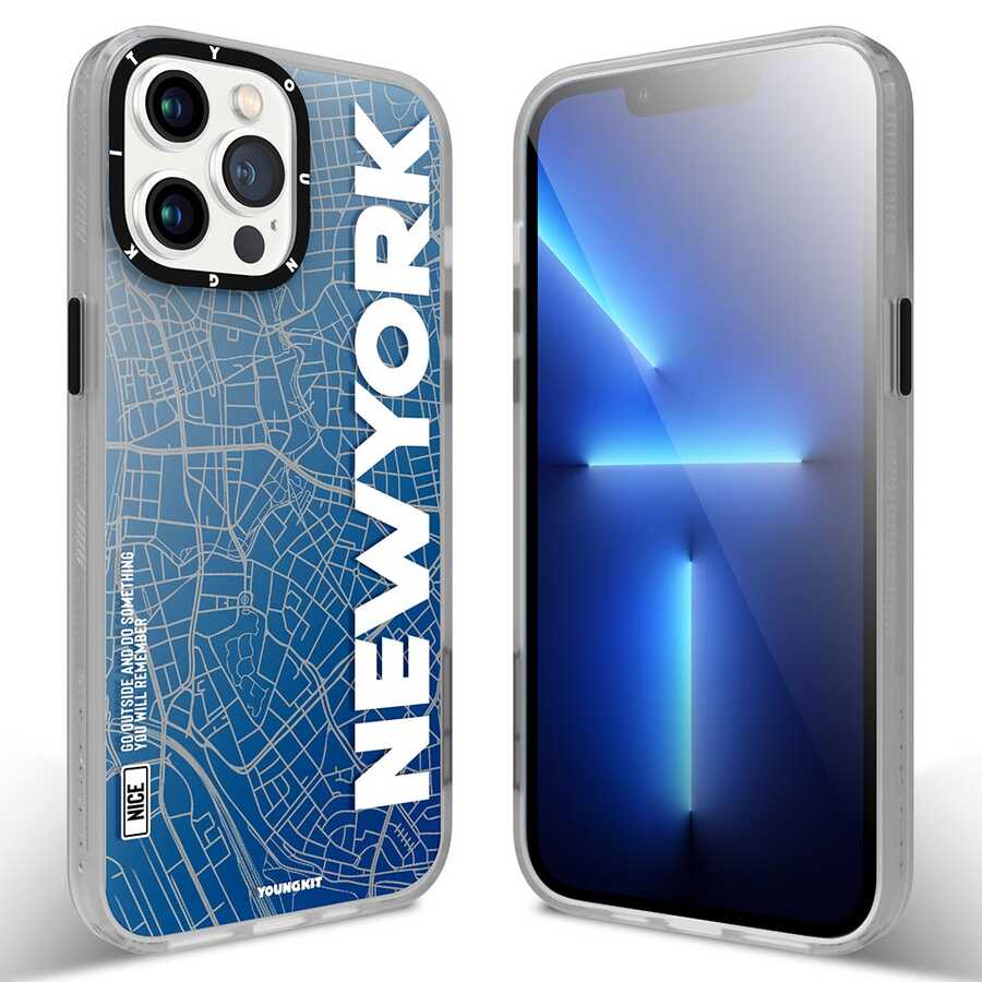 Apple iPhone 13 Pro Max Kılıf YoungKit World Trip Serisi Kapak New York