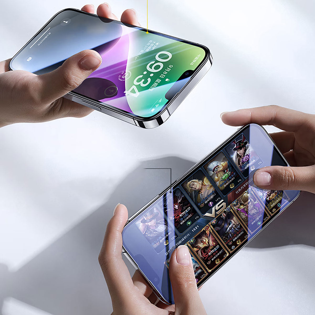 iPhone 13 Pro Max Wiwu CZ-003 Mavi Işık Teknolojili Hidrofobik ve Oleofobik Parlama Önleyici Cam Ekran Koruyucu