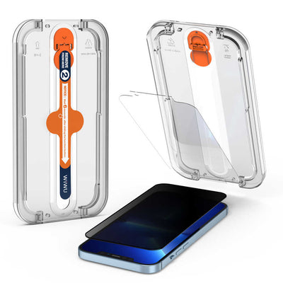 Apple iPhone 13 Wiwu Easy İnstall iPrivacy Temperli Ekran Koruyucu Siyah