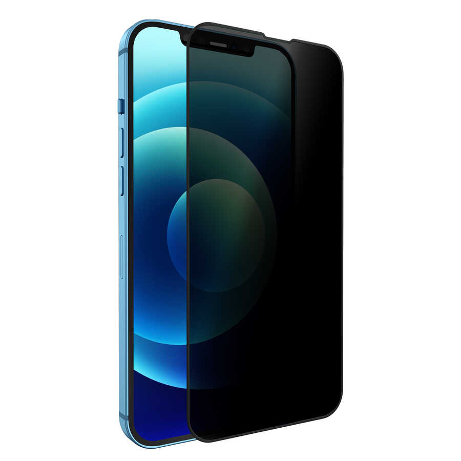 Apple iPhone 13 Wiwu Easy İnstall iPrivacy Temperli Ekran Koruyucu Siyah