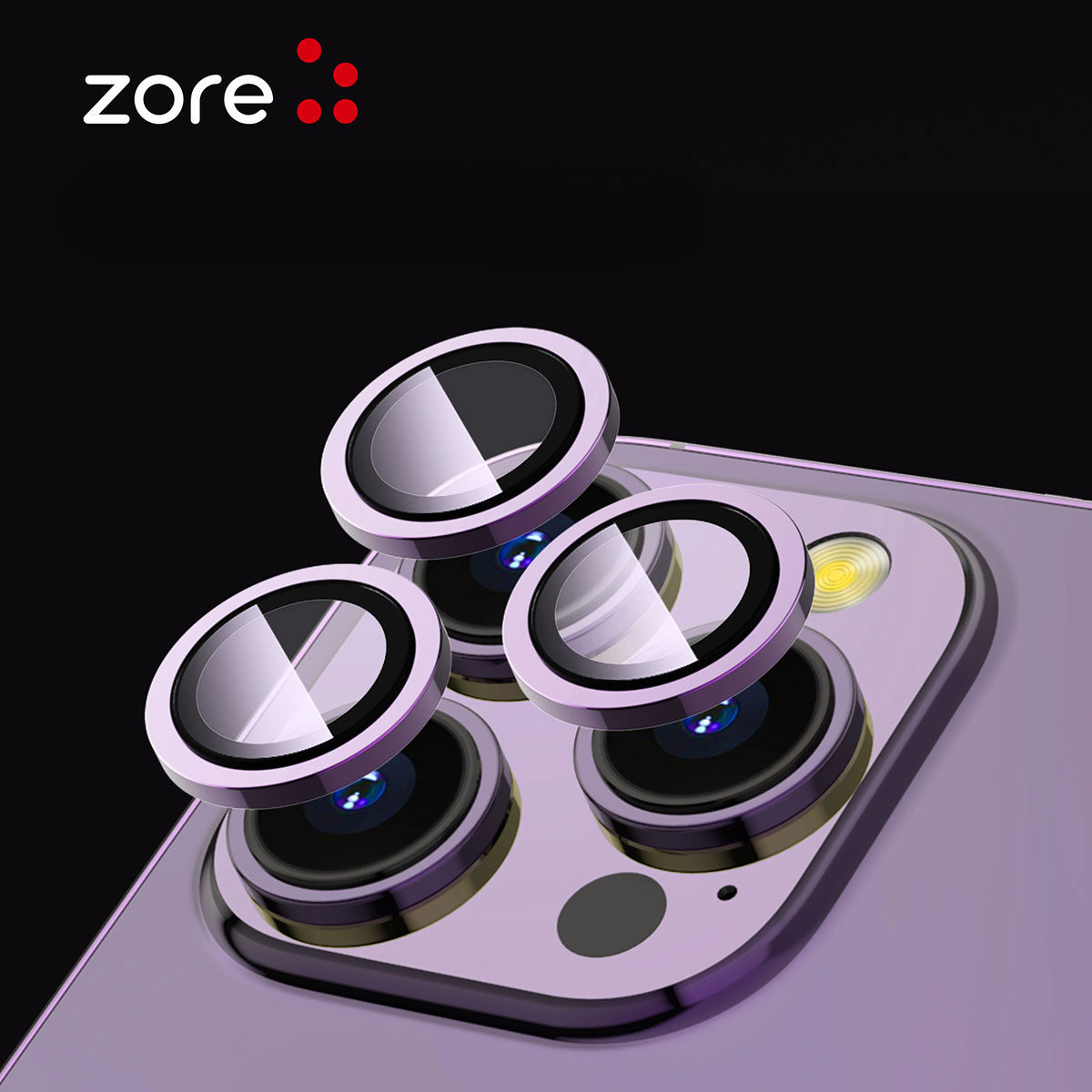 Apple iPhone 13 Zore CL-12 Premium Safir Parmak İzi Bırakmayan Anti-Reflective Kamera Lens Koruyucu Siyah