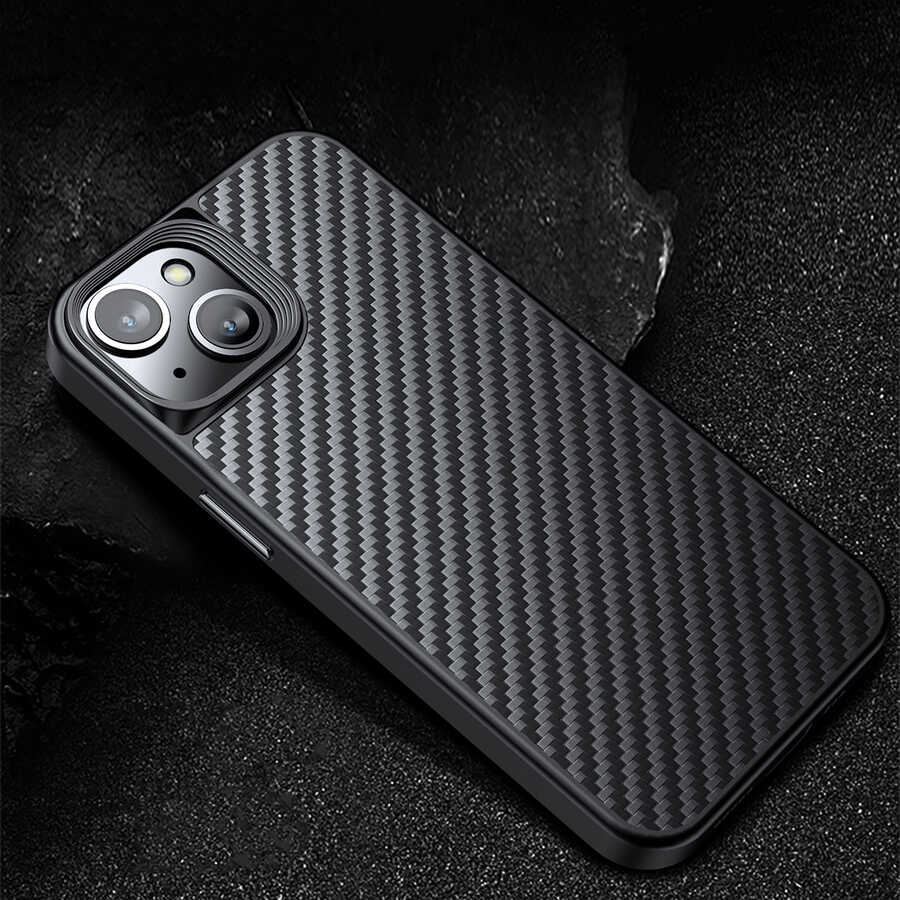 iPhone 14 Kılıf Aramid Karbon Fiber M-safe Özellikli Wlons Radison Kılıf