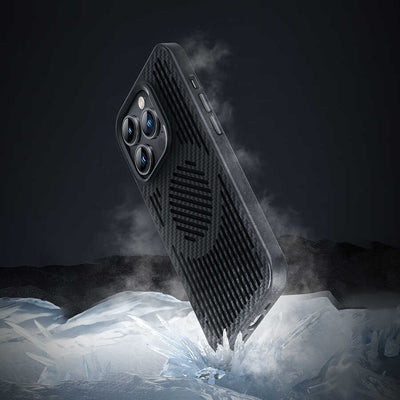 Apple iPhone 14 Kılıf Benks Magnetic Cooling Kevlar Soğutucu Özellikli Telefon Kılıfı Siyah