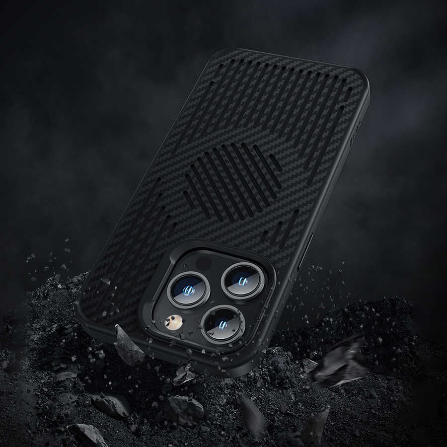 Apple iPhone 14 Kılıf Benks Magnetic Cooling Kevlar Soğutucu Özellikli Telefon Kılıfı Siyah