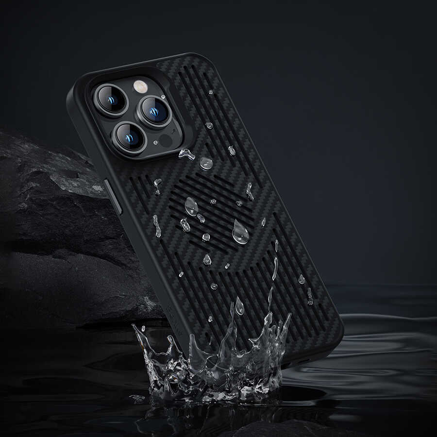 Apple iPhone 14 Kılıf Benks Magnetic Cooling Kevlar Soğutucu Özellikli Telefon Kılıfı Siyah