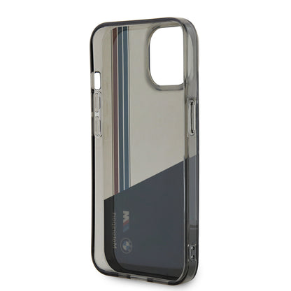 iPhone 14 Kılıf BMW Orjinal Lisanslı Yarı Transparan M Dizayn Çizgili Kılıf