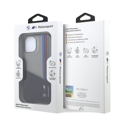 iPhone 14 Kılıf BMW Orjinal Lisanslı Yarı Transparan M Dizayn Çizgili Kılıf