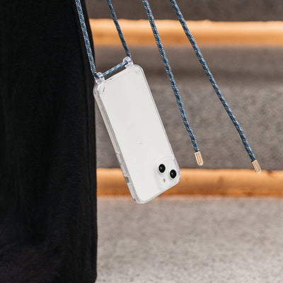 Apple iPhone 14 Kılıf Boyun Askılı Şok Önleyicili Şeffaf Lisanslı Switcheasy Play Kapak Lacivert