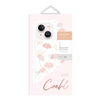 Apple iPhone 14 Kılıf Çayır Çiçeği Desenli Coehl Meadow Kapak Pembe