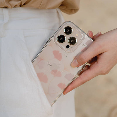 Apple iPhone 14 Kılıf Çayır Çiçeği Desenli Coehl Meadow Kapak Pembe