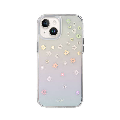 Apple iPhone 14 Kılıf Çiçek Desenli Taşlı Coehl Aster Kapak Pembe
