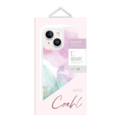 Apple iPhone 14 Kılıf Dalgalı Çizgi Desenli Coehl Palette Kapak Mavi