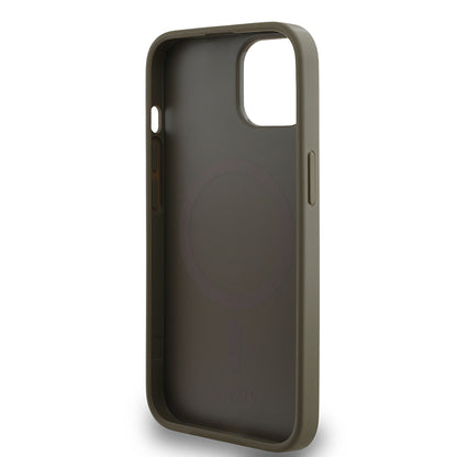 iPhone 14 Kılıf DKNY Orjinal Lisanslı M-safe Şarj Özellikli 3D Yazılı Grid Pattern Kılıf