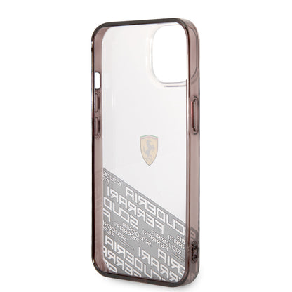 iPhone 14 Kılıf Ferrari Orjinal Lisanlı Transparan Alt Kısım Baskılı Dizayn Kılıf
