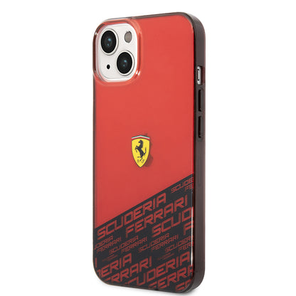 iPhone 14 Kılıf Ferrari Orjinal Lisanlı Transparan Alt Kısım Baskılı Dizayn Kılıf