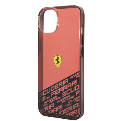 iPhone 14 Kılıf Ferrari Orjinal Lisanlı Transparan Alt Kısım Baskılı Dizayn Kılıf