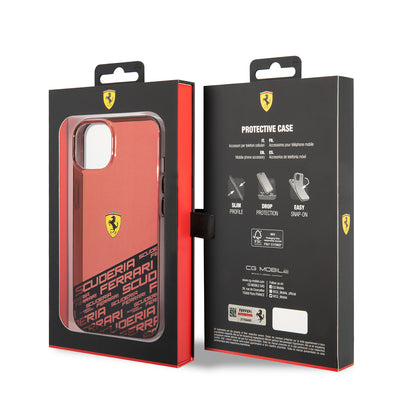 Apple iPhone 14 Kılıf Ferrari Orjinal Lisanlı Transparan Alt Kısım Baskılı Dizayn Kapak Gümüş