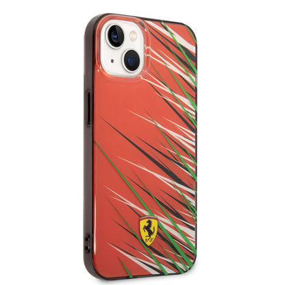 iPhone 14 Kılıf Ferrari Orjinal Lisanslı Baskı Logolu Çimen Desenli Kılıf
