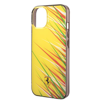iPhone 14 Kılıf Ferrari Orjinal Lisanslı Baskı Logolu Çimen Desenli Kılıf