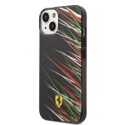 iPhone 14 Kılıf Ferrari Orjinal Lisanslı Baskı Logolu Çimen Desenli Kılıf