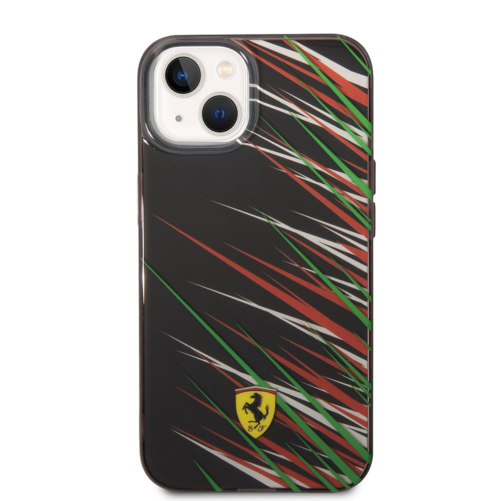 iPhone 14 Kılıf Ferrari Orjinal Lisanslı Baskı Logolu Çimen Desenli Kılıf