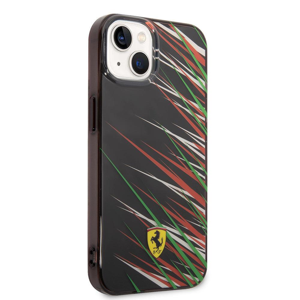 iPhone 14 Kılıf Ferrari Orjinal Lisanslı Baskı Logolu Çimen Desenli Kılıf
