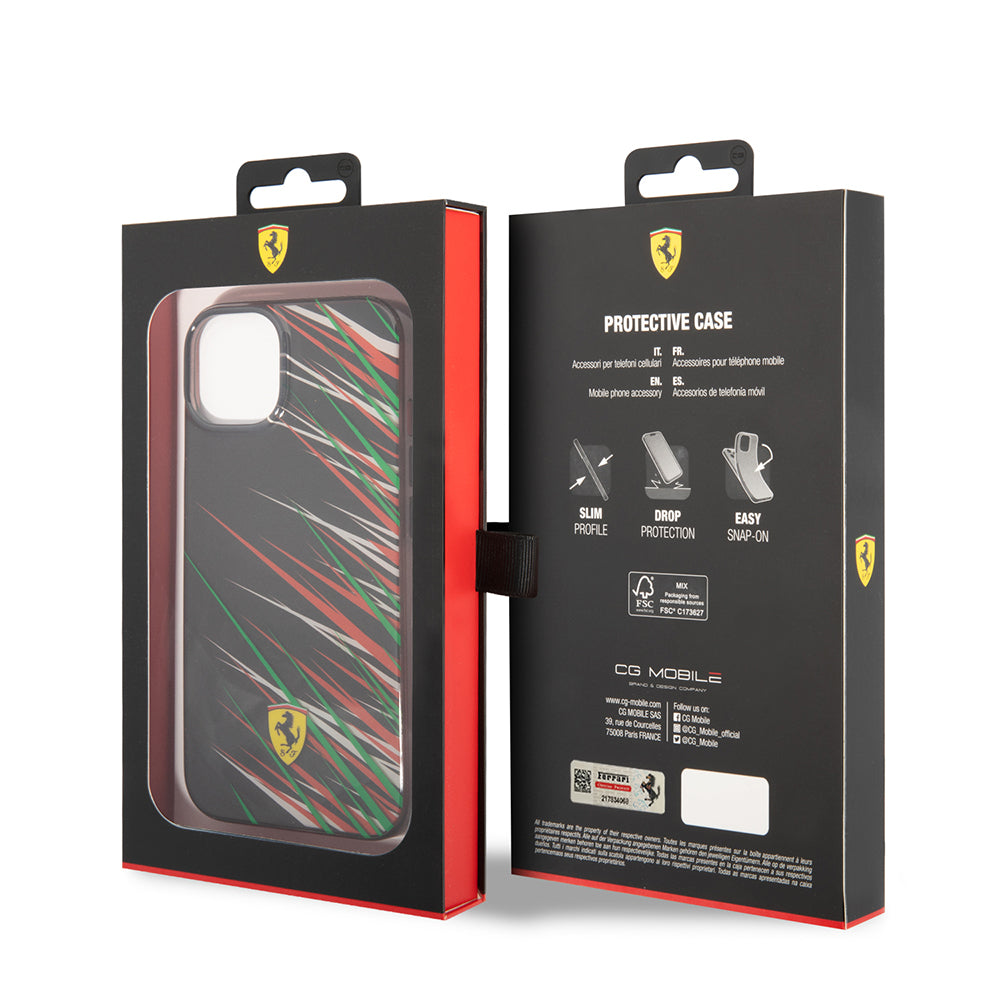iPhone 14 Kılıf Ferrari Orjinal Lisanslı Baskı Logolu Çimen Desenli Kılıf