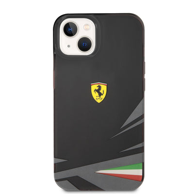 Apple iPhone 14 Kılıf Ferrari Orjinal Lisanslı Baskı Logolu İtalyan Bayrak Baskılı Dizayn Kapak Kırmızı