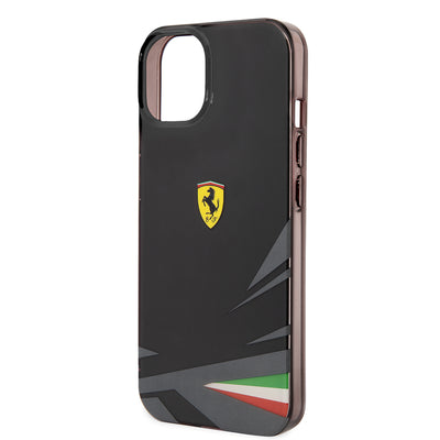 Apple iPhone 14 Kılıf Ferrari Orjinal Lisanslı Baskı Logolu İtalyan Bayrak Baskılı Dizayn Kapak Sarı
